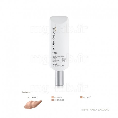 Crème Hydratante Teintée  Beige - SPF15 190-01 Maria Galland - Ligne Hydratation - Tube 30ml